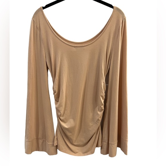 Boston Proper Women’s Flared Sleeve Top with Cinched Side Hem - Size S - Picture 4 of 7